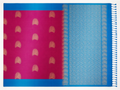 Mayil fuchsia and sky blue pure silk saree full body and paisley-woven pallu