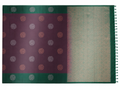 Thulasi deep plum and emerald pure silk saree showing circular woven medallion body and geometric pallu