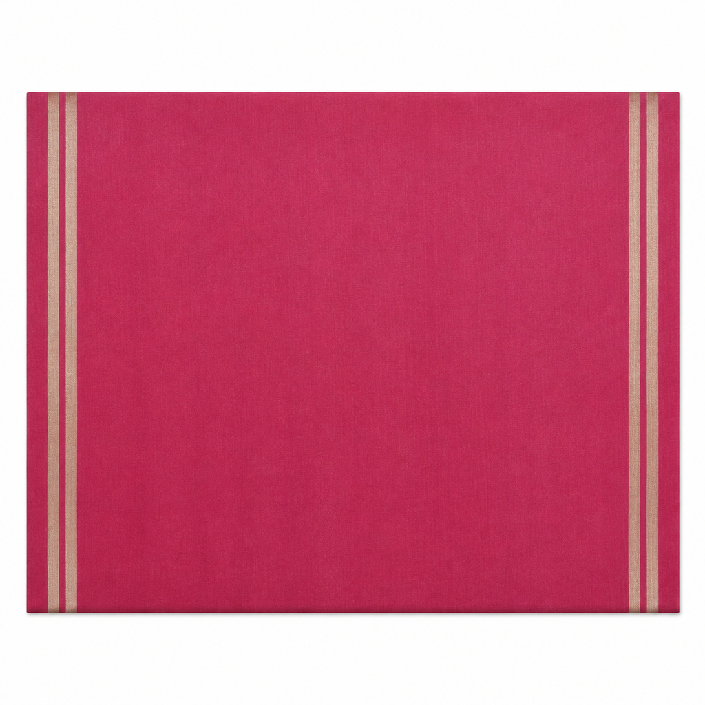 Coordinating unstitched blouse material included with the Vanya saree, finished with narrow gold-tone border lines.